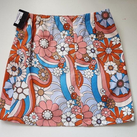 Retro Floral A-Line Skirt For Girls Size Small 6/6X by Art Class Multicolor - Picture 3 of 8